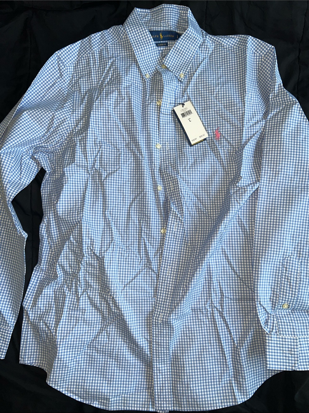 Ralph Lauren Light Blue Gingham Button-Down Shirt
